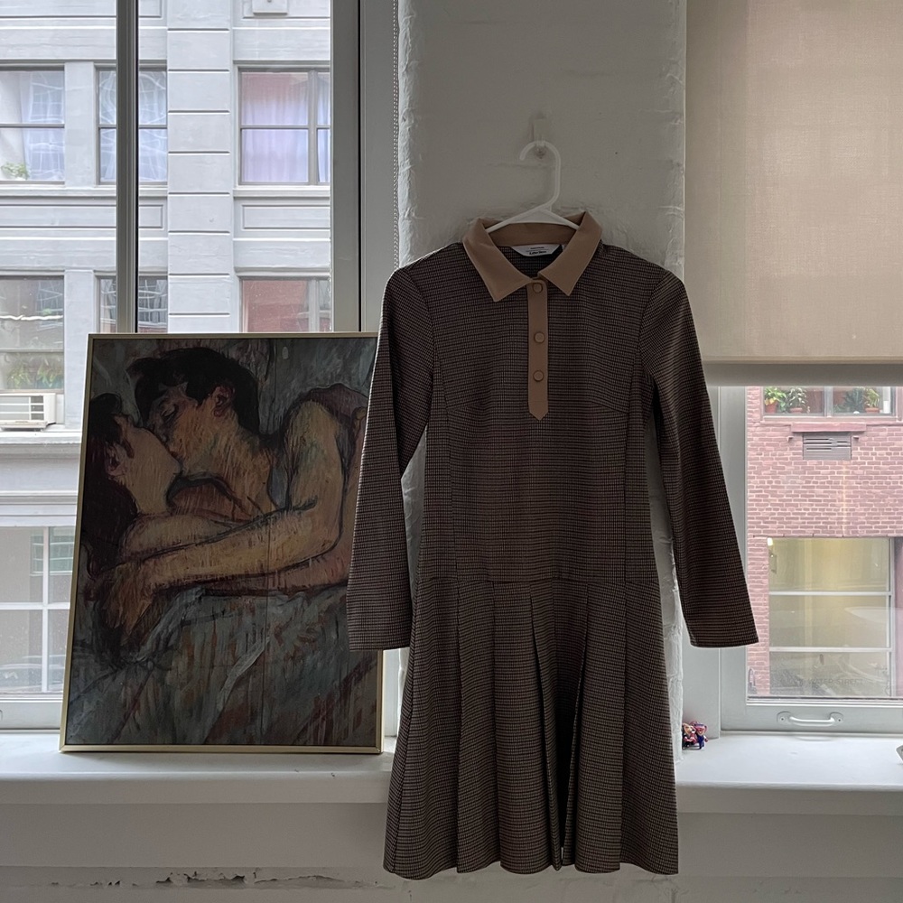 & Other Stories Collared Check Mini Dresss